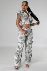 Denim Curvy Fit | - Clothing | DENIM TWO PIECE PEANTS SET - Modestly Vogue 