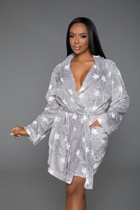 Flattering Curvy Fit | Stylish & Comfortable Plus-Size Clothing | Modestly Vogue Kaylee Robe Star Print - Modestly Vogue 