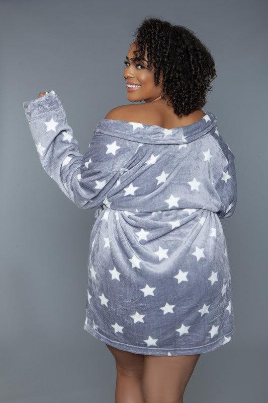 Flattering Curvy Fit | Stylish & Comfortable Plus-Size Clothing | Modestly Vogue Kaylee Robe Star Print - Modestly Vogue 