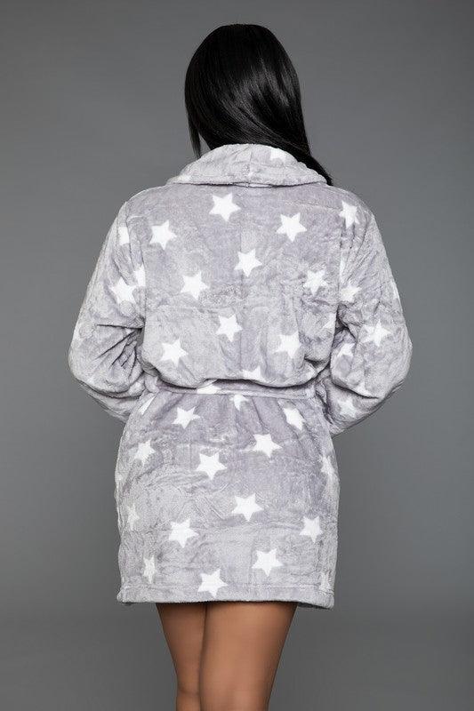 Flattering Curvy Fit | Stylish & Comfortable Plus-Size Clothing | Modestly Vogue Kaylee Robe Star Print - Modestly Vogue 