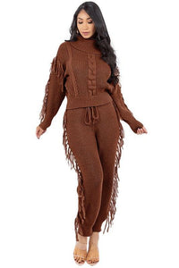 Curvy Fit | & Plus-Size Clothing | LONG SWEATER PANTS SET - Modestly Vogue 