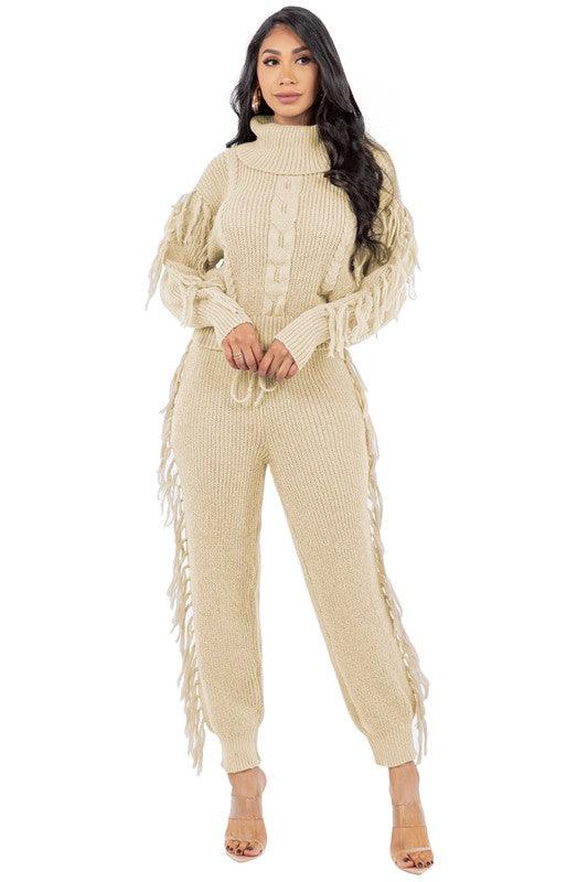 Curvy Fit | & Plus-Size Clothing | LONG SWEATER PANTS SET - Modestly Vogue 