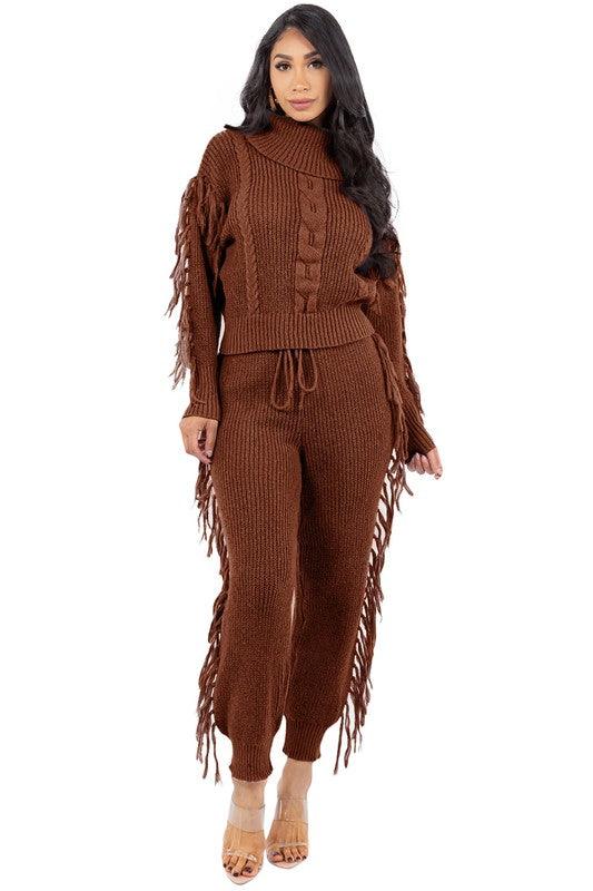 Curvy Fit | & Plus-Size Clothing | LONG SWEATER PANTS SET - Modestly Vogue 