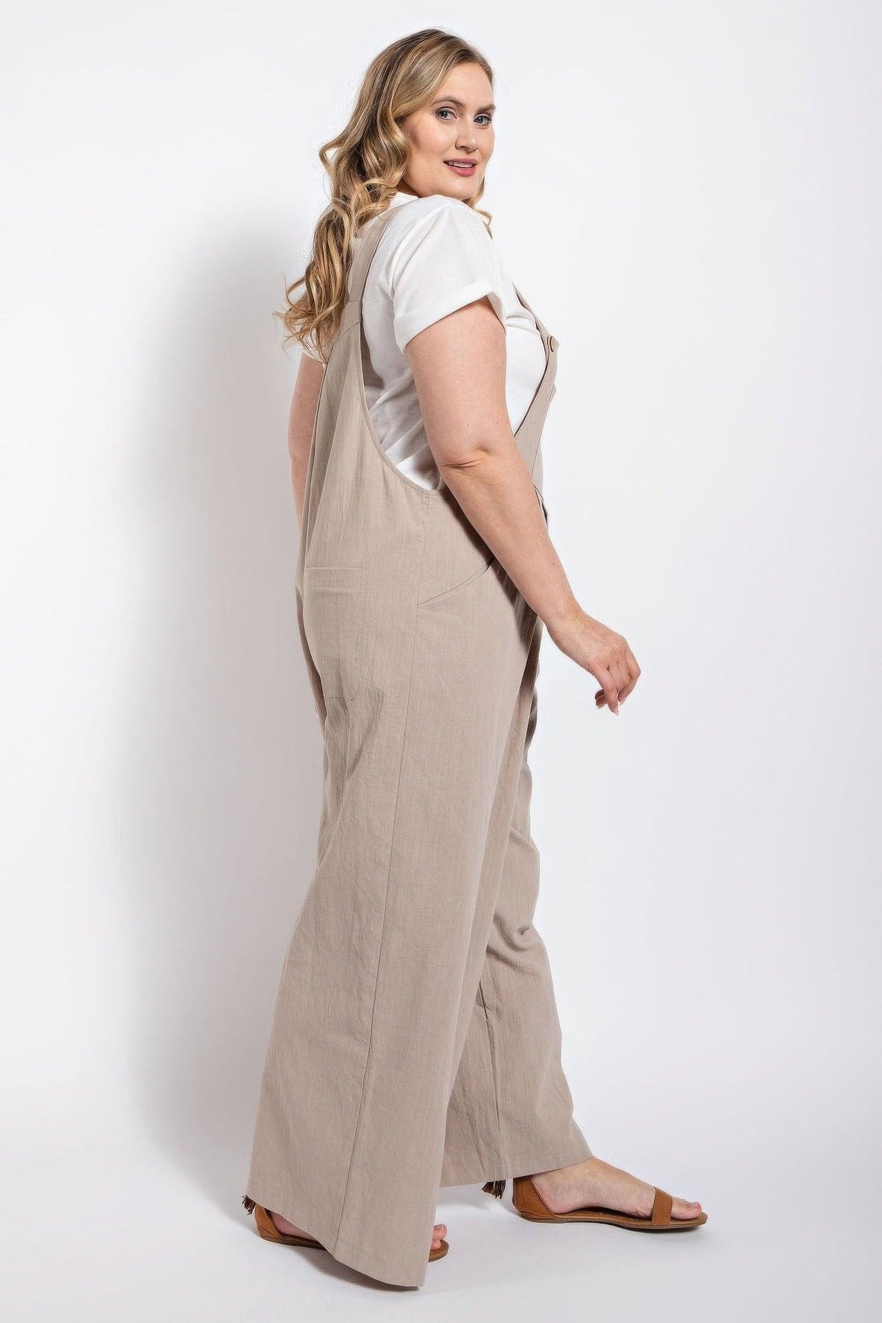 Flattering Curvy Fit | Stylish & Comfortable Plus-Size Clothing | Modestly Vogue Pintuck detail overall with side pockets - Modestly Vogue 