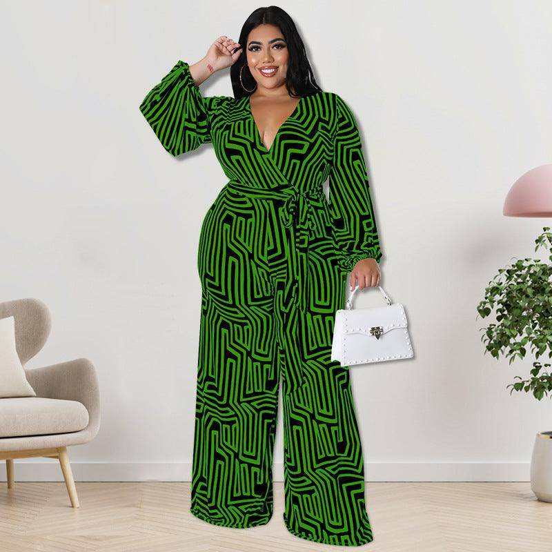 Curvy Fit | & Plus-Size Clothing | Plus Size Women Clothes Long Sleeve One Piece Straight Leg Pants - Modestly Vogue 