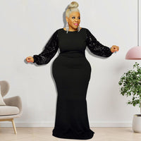 Flattering Curvy Fit | Stylish PlusSize Clothing | Plus Size Clothes Winter New Hit Sequin Sleeve Dress - Modestly Vogue 