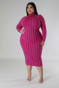 Flattering Curvy Fit | Comtable Plus-Size Clothing | Modestly Vogue Turtle Neck Stretch Dress - Modestly Vogue 