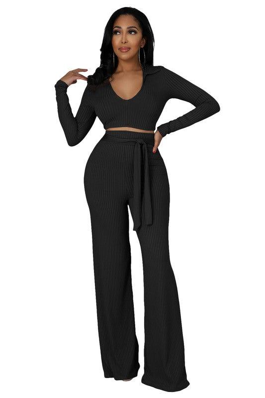 Curvy Fit | & Plus-Size Clothing | TWO PIECE PANTS SET - Modestly Vogue 