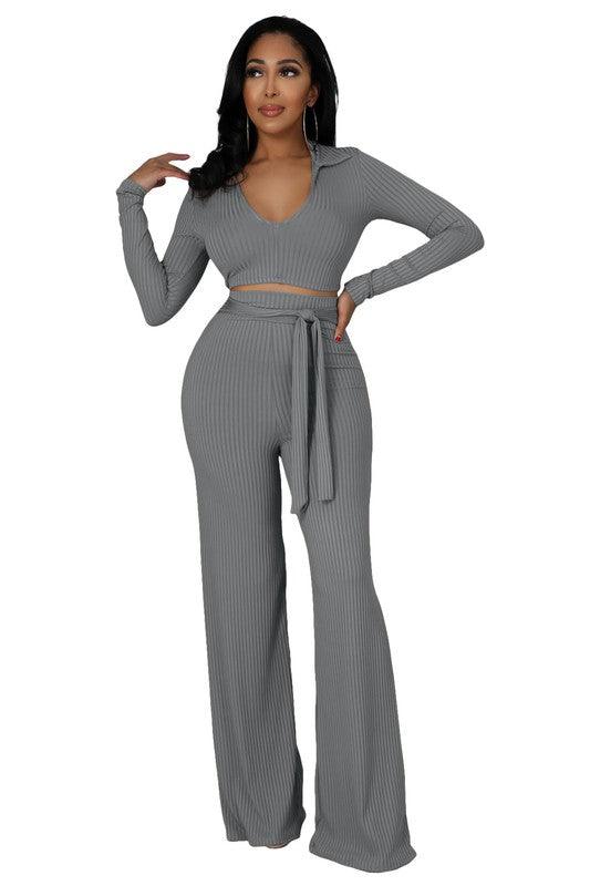 Curvy Fit | & Plus-Size Clothing | TWO PIECE PANTS SET - Modestly Vogue 