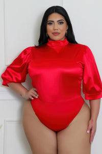 Curvy Fit | & Plus-Size Clothing | Two Piece Set, Semi-stretch Bodysuit - Modestly Vogue 