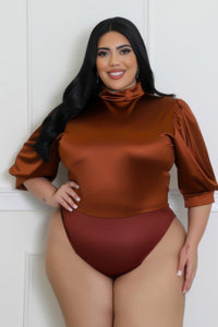 Curvy Fit | & Plus-Size Clothing | Two Piece Set, Semi-stretch Bodysuit - Modestly Vogue 