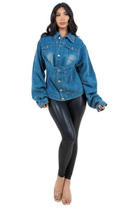 Denim Curvy Fit | - Clothing | DENIM JACKET - Modestly Vogue 