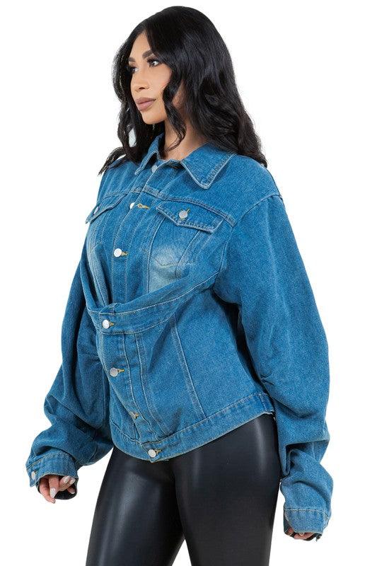 Denim Curvy Fit | - Clothing | DENIM JACKET - Modestly Vogue 