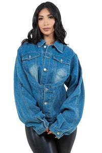 Denim Curvy Fit | - Clothing | DENIM JACKET - Modestly Vogue 