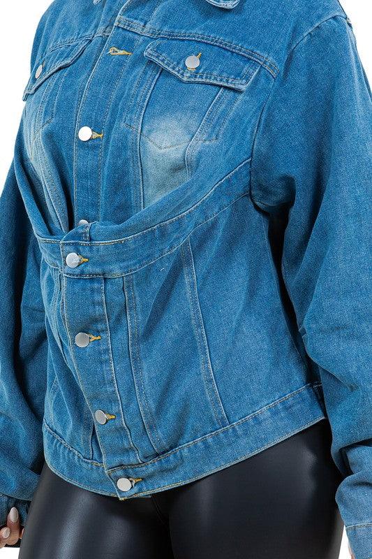 Denim Curvy Fit | - Clothing | DENIM JACKET - Modestly Vogue 