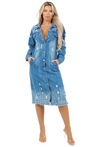 Denim Curvy Fit | LONG JEAN DRESS - Modestly Vogue 