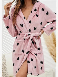 Heart Pattern Bath Robe – Soft and Cozy Robe for Comfort and Style - Modestly Vogue 