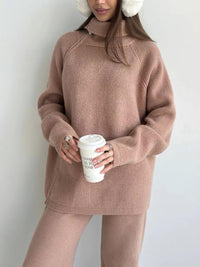 High Collar Zipper Knitted Sweater Women Suit {(SHIPS 2/11)} - Modestly Vogue 