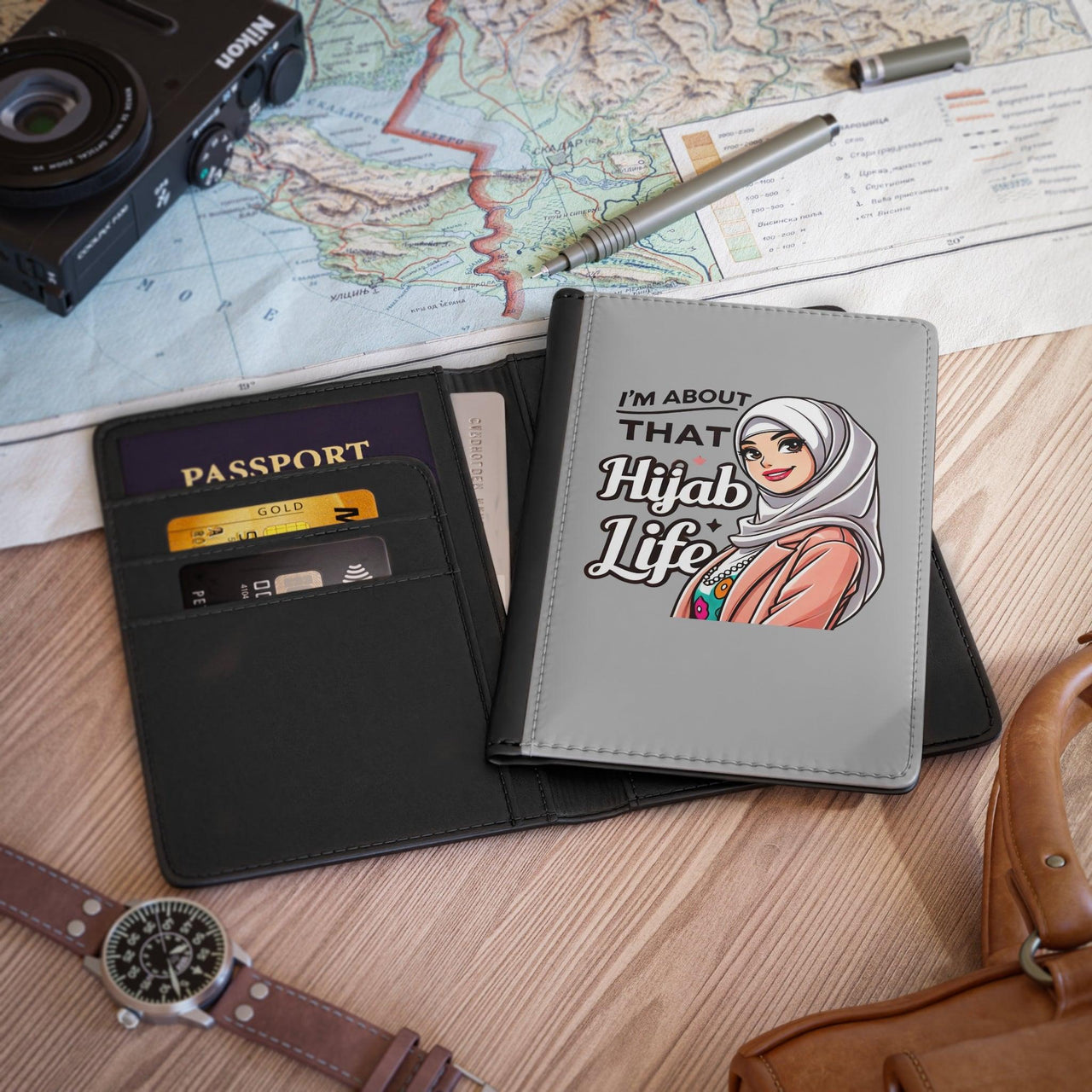 Hijabi Girl by LoLo Stylish Hijab Life Passport Cover - Travel Accessory for Hijab Wearers - Modestly Vogue 