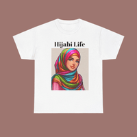 Hijabi Life Unisex Heavy Cotton Tee – Vibrant Design for Everyday Empowerment