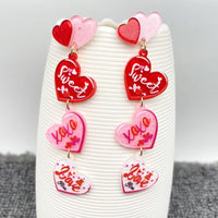 Sweet Love Triple Heart Charm Earrings - Modestly Vogue 