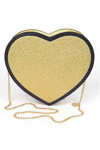 Glitter Heart Shape Novelty Crossbody Bag - Modestly Vogue 