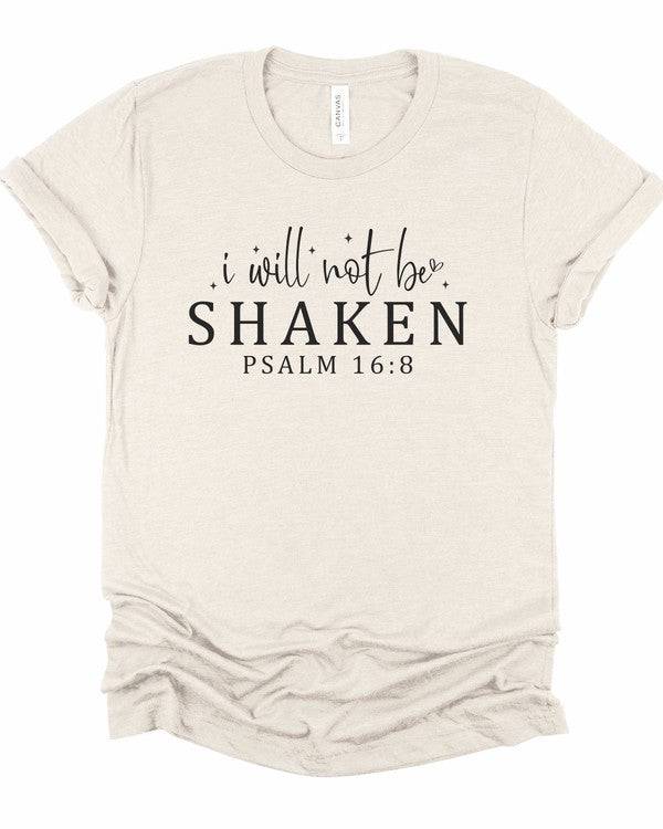 I Will Not Be Shaken Psalm 16:8 Graphic Tee - Faith-Based Apparel - Modestly Vogue 