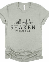 I Will Not Be Shaken Psalm 16:8 Graphic Tee - Faith-Based Apparel - Modestly Vogue 