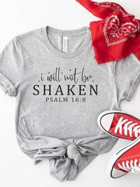 I Will Not Be Shaken Psalm 16:8 Graphic Tee - Faith-Based Apparel - Modestly Vogue 