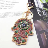 Islam Hand of Fatima Turky Blue Eyes Keychain Lucky Eye Hamsa Hands - Modestly Vogue 