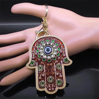 Islam Hand of Fatima Turky Blue Eyes Keychain Lucky Eye Hamsa Hands - Modestly Vogue 