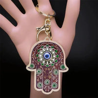 Islam Hand of Fatima Turky Blue Eyes Keychain Lucky Eye Hamsa Hands - Modestly Vogue 