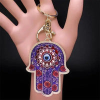 Islam Hand of Fatima Turky Blue Eyes Keychain Lucky Eye Hamsa Hands - Modestly Vogue 