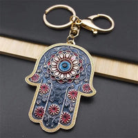 Islam Hand of Fatima Turky Blue Eyes Keychain Lucky Eye Hamsa Hands - Modestly Vogue 