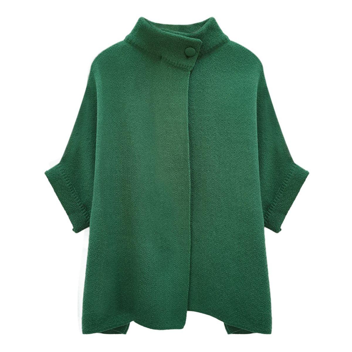 Cardigans Kimonos Women – | Cardigan Green Knit Neck Button Women - Modestly Vogue 