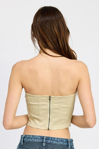 LACE UP CORSET BUSTIER TOP - Modestly Vogue 