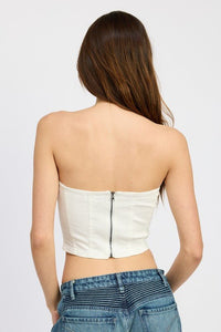 LACE UP CORSET BUSTIER TOP - Modestly Vogue 