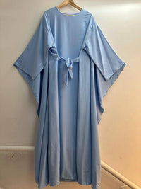 Long Muslim dress with belt, plain one size - Modestly Vogue 