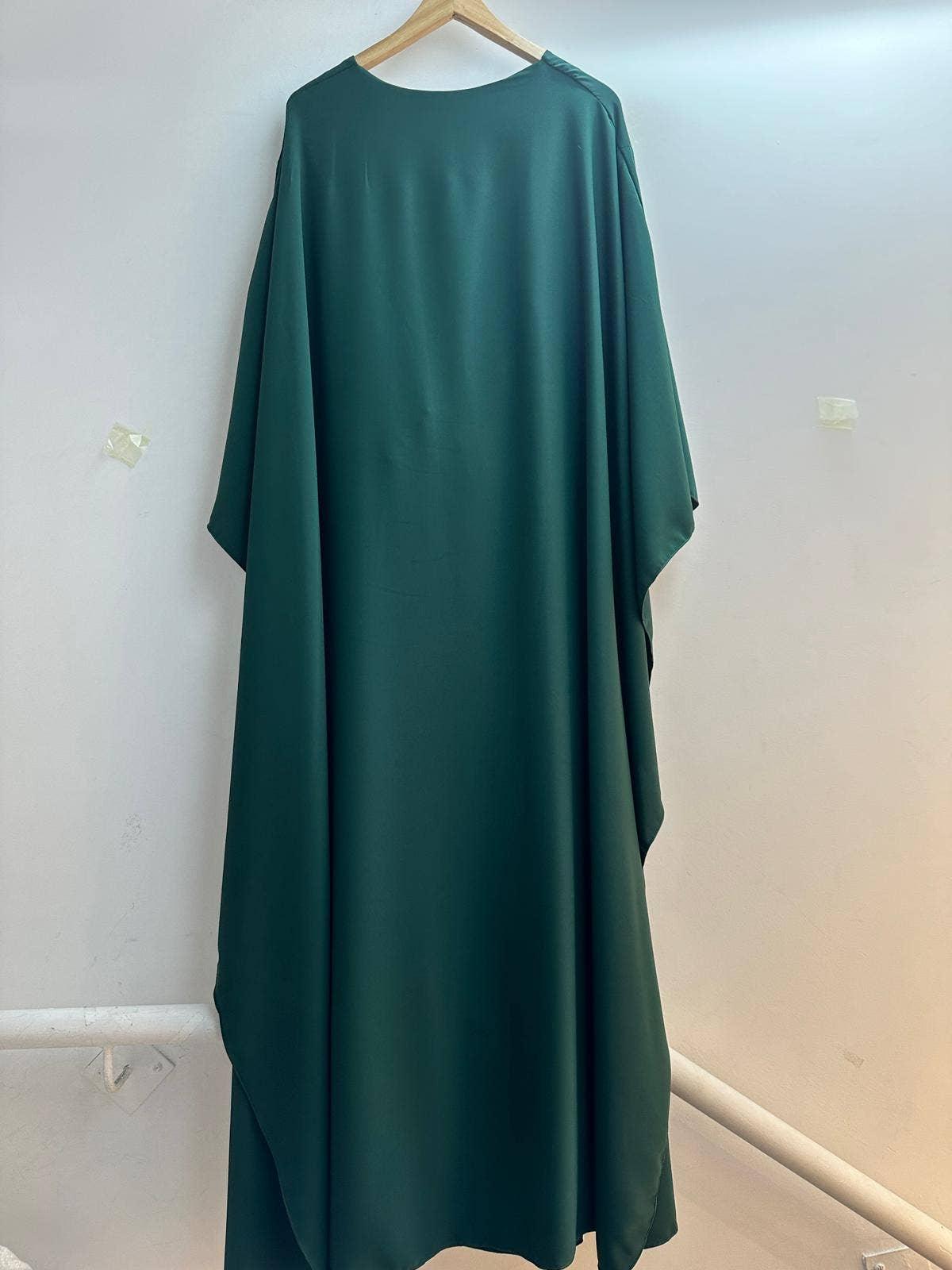 Long Muslim dress with belt, plain one size - Modestly Vogue 