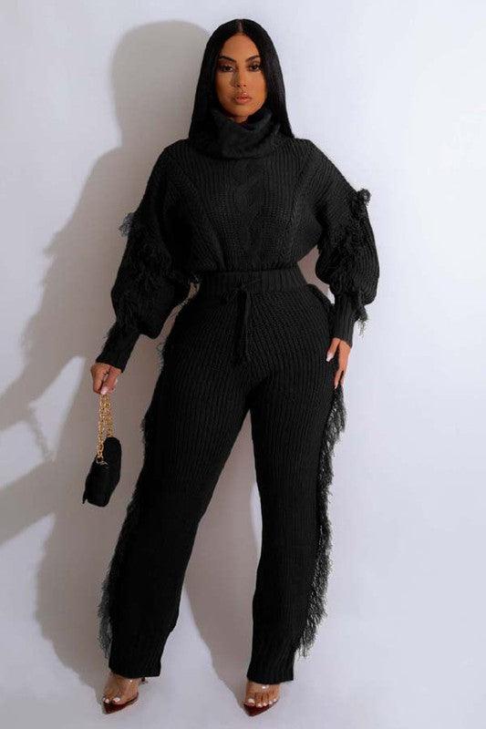 LONG SWEATER PANTS SET - Modestly Vogue 