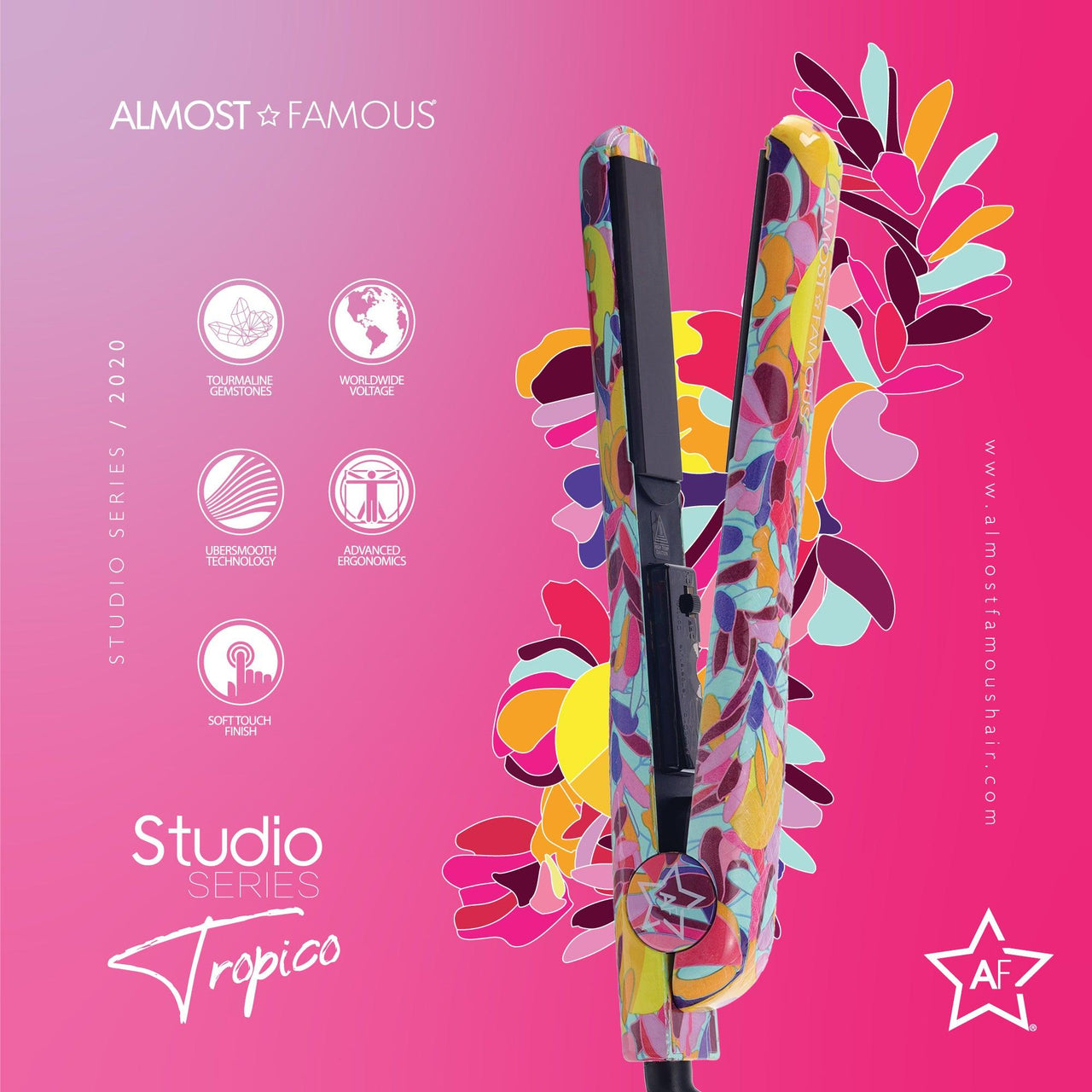 Luxe Locks – Premium Haircare & Styling Tools for Perfect, Radiant Hair | Modestly Vogue Almost Famous 1.25" Tropico Studio Flat Iron with Waterprint Design - Modestly Vogue 