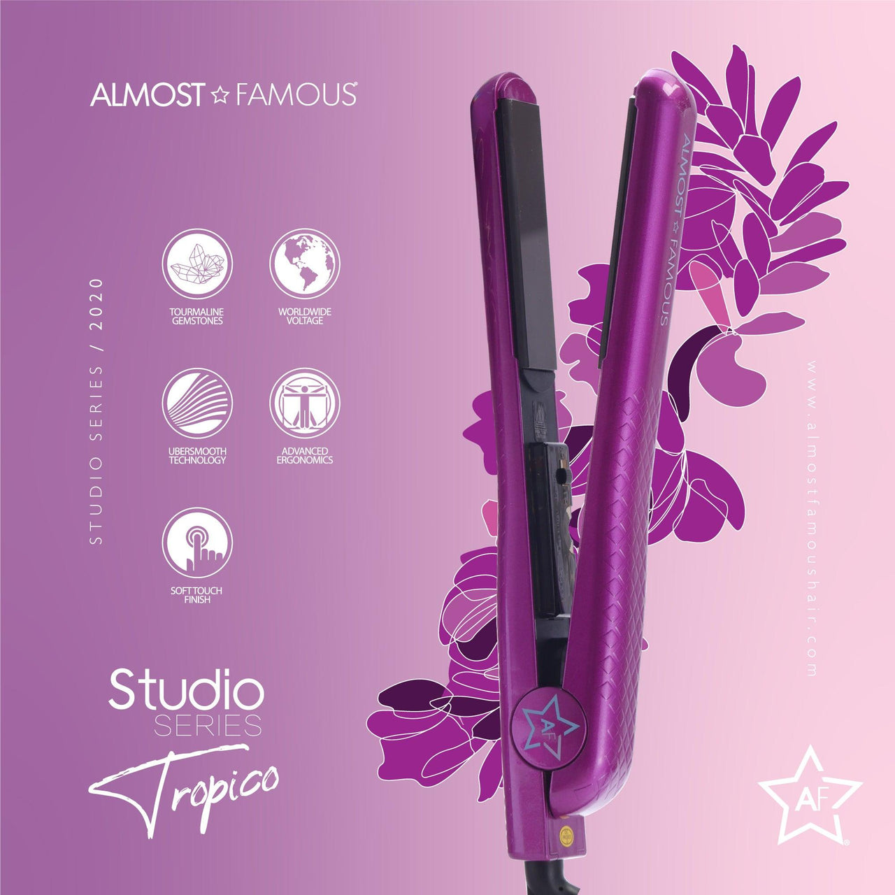 Luxe Locks – Premium Haircare & Styling Tools for Perfect, Radiant Hair | Modestly Vogue Almost Famous 1.25" Tropico Studio Flat Iron with Waterprint Design - Modestly Vogue 