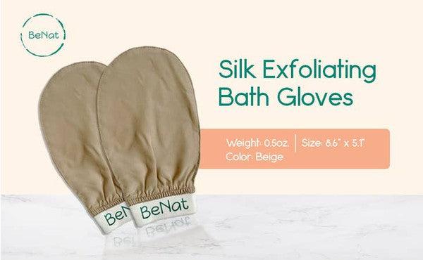 Luxury Body Care for Women – Nourishing & Refreshing Skincare Essentials | Modestly Vogue Silk Exfoliating Bath Gloves -Soft Silk - Modestly Vogue 