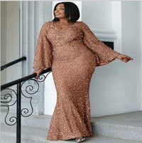 Curvy Girls Long Wedding Cocktail Hip Fishtail Party Dress - Modestly Vogue 