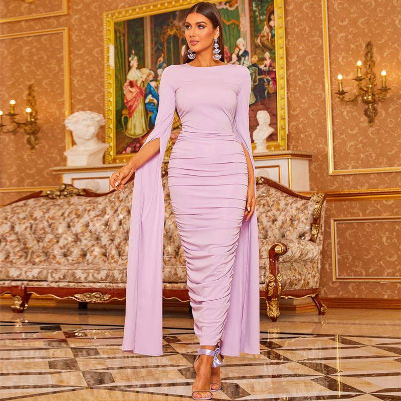 Super Long Sleeve Hepburn Sheath Socialite Fishtail Dress - Modestly Vogue 