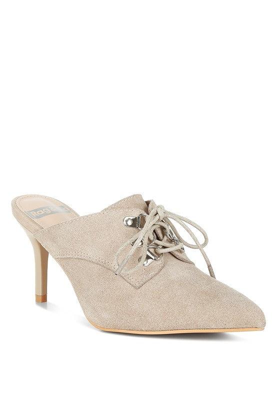 Miladi Suede Stiletto Mules - Modestly Vogue 