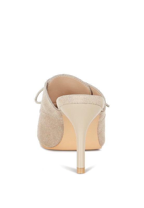 Miladi Suede Stiletto Mules - Modestly Vogue 