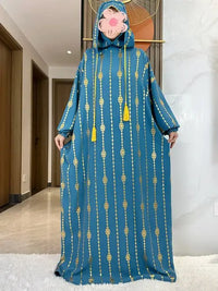 Modest Fashion Collection – Stylish & Elegant Modest Clothing for Women | Modestly Vogue Cotton Ramadan Abaya – Two-Hat Muslim Prayer Dress for Women – Dubai & Turkey Fashion - Modestly Vogue 