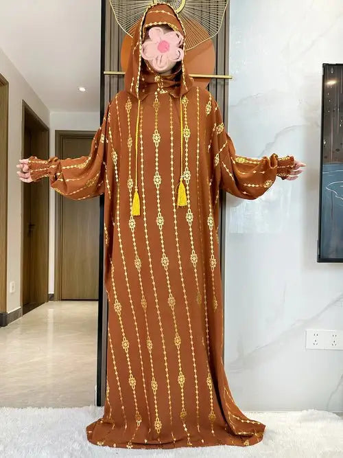 Modest Fashion Collection – Stylish & Elegant Modest Clothing for Women | Modestly Vogue Cotton Ramadan Abaya – Two-Hat Muslim Prayer Dress for Women – Dubai & Turkey Fashion - Modestly Vogue 