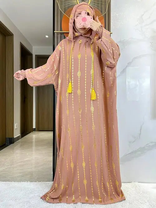 Modest Fashion Collection – Stylish & Elegant Modest Clothing for Women | Modestly Vogue Cotton Ramadan Abaya – Two-Hat Muslim Prayer Dress for Women – Dubai & Turkey Fashion - Modestly Vogue 